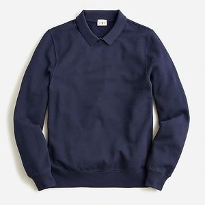 JCREW Piqué Men’s Fleece Collared Sweatshirt